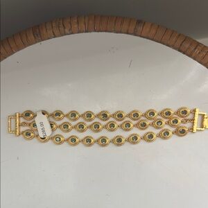 NWT Stunning Julie Vos Gold and Blue Link Bracelet
